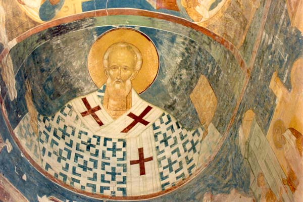 Образ Свт.Николая в алтарной абсиде Ферапонтова монастыря